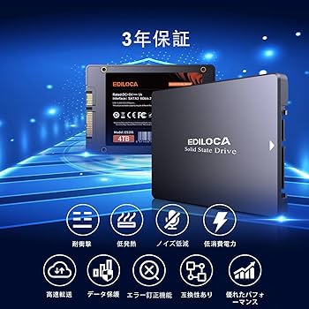 Amazon | EDILOCA ES106 SSD 4TB 2.5インチ 7mm SATA3 6Gb/s 3D